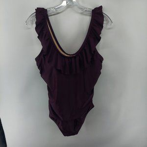 merona swimsuit one piece size large purple